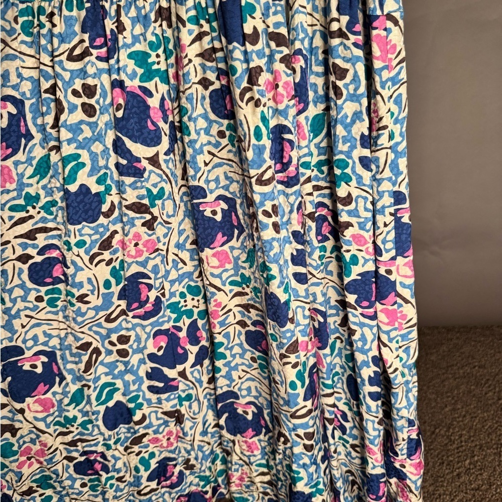 ba&sh NWT Ova Maxi Dress Floral Print Open-Back Backless Flowy Blue White XS / 0 - Picture 8 of 11